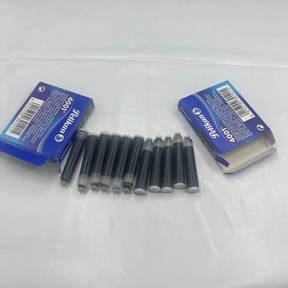 Lot of 11 Pelikan 4001 Fountain Pen Ink Cartridges Brilliant Black Germany NOS